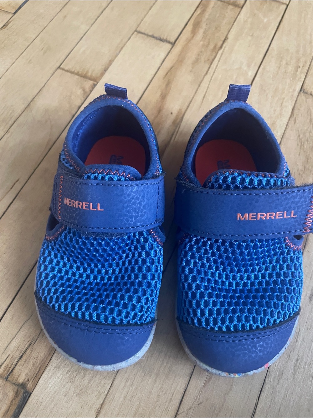 Merrell Kids Blue and Orange Mesh Water Shoes